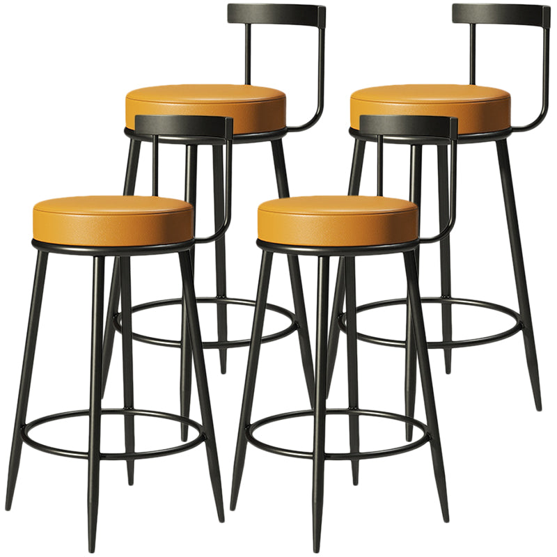 Contemporary Low Back Home Stool Matte Finish Upholstered Bar Stools