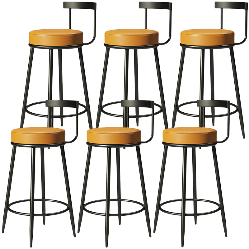 Contemporary Low Back Home Stool Matte Finish Upholstered Bar Stools