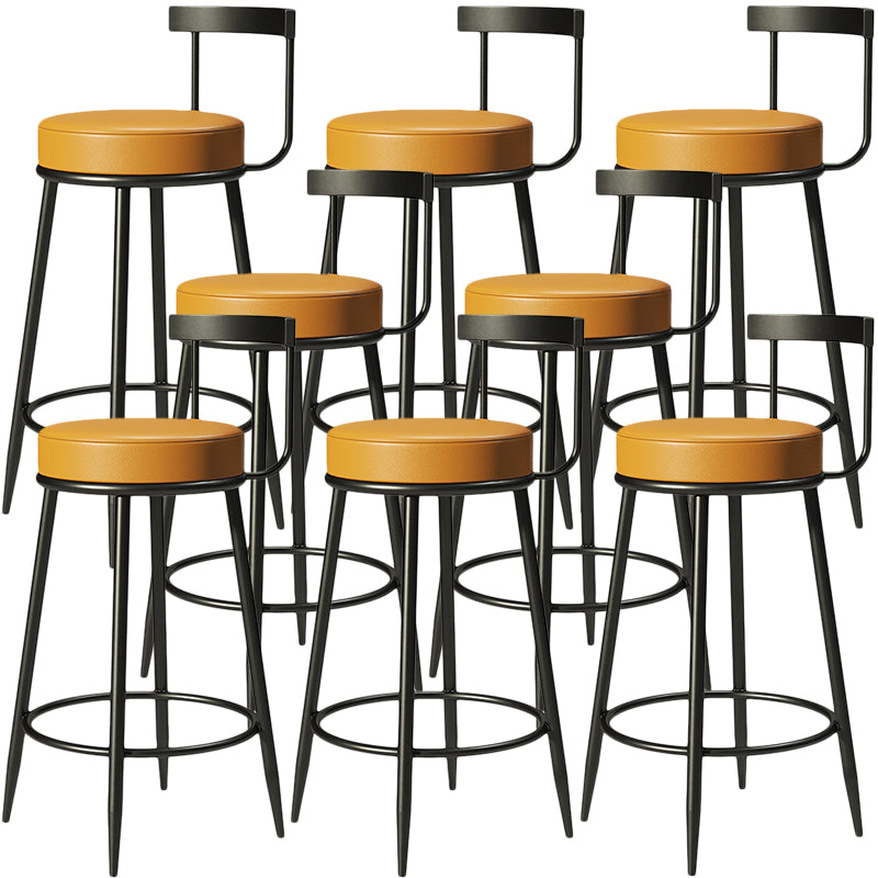 Contemporary Low Back Home Stool Matte Finish Upholstered Bar Stools