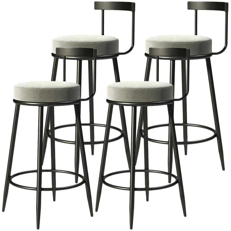 Contemporary Low Back Home Stool Matte Finish Upholstered Bar Stools
