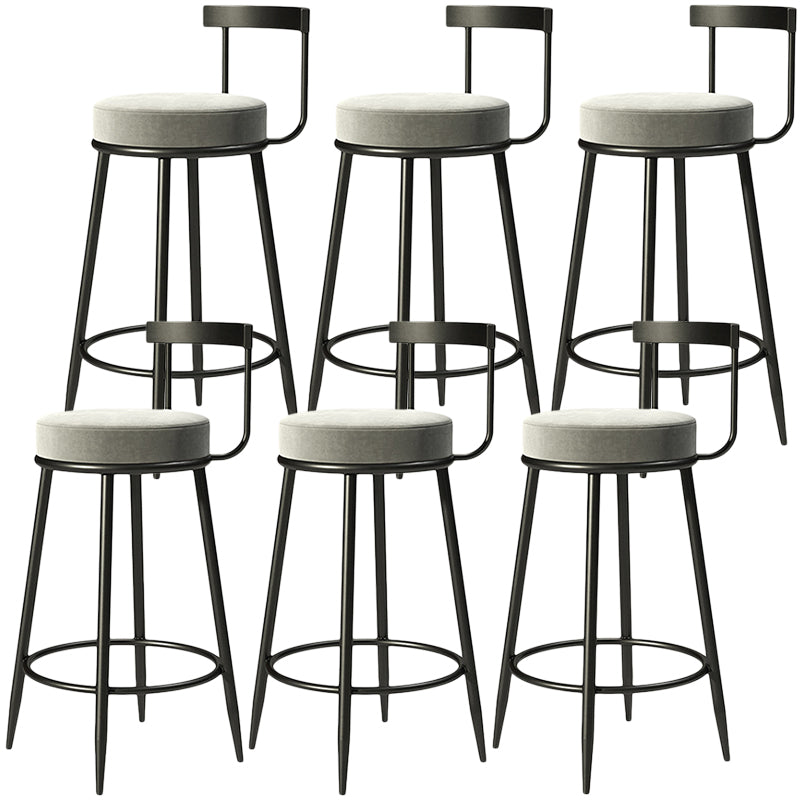 Contemporary Low Back Home Stool Matte Finish Upholstered Bar Stools