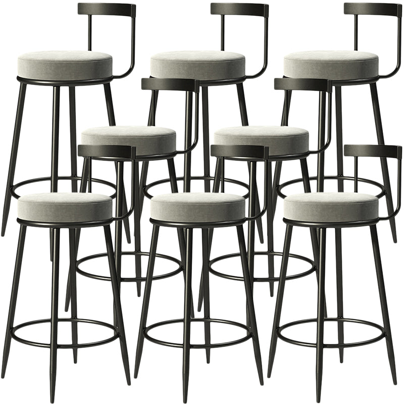 Contemporary Low Back Home Stool Matte Finish Upholstered Bar Stools