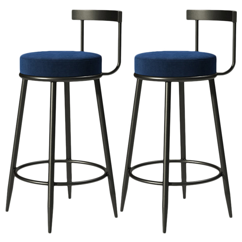 Contemporary Low Back Home Stool Matte Finish Upholstered Bar Stools