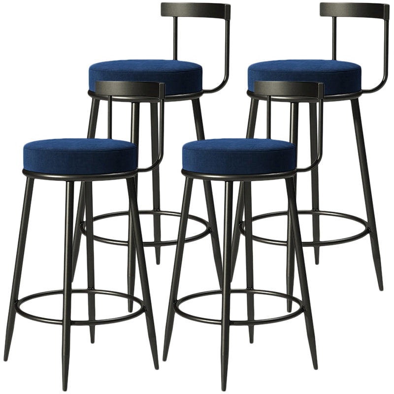 Contemporary Low Back Home Stool Matte Finish Upholstered Bar Stools
