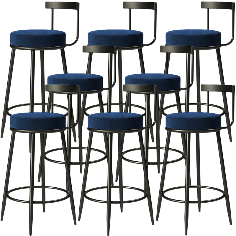 Contemporary Low Back Home Stool Matte Finish Upholstered Bar Stools