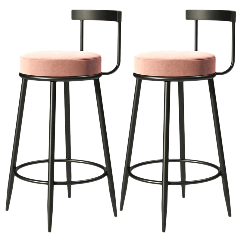 Contemporary Low Back Home Stool Matte Finish Upholstered Bar Stools