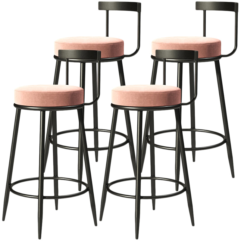 Contemporary Low Back Home Stool Matte Finish Upholstered Bar Stools