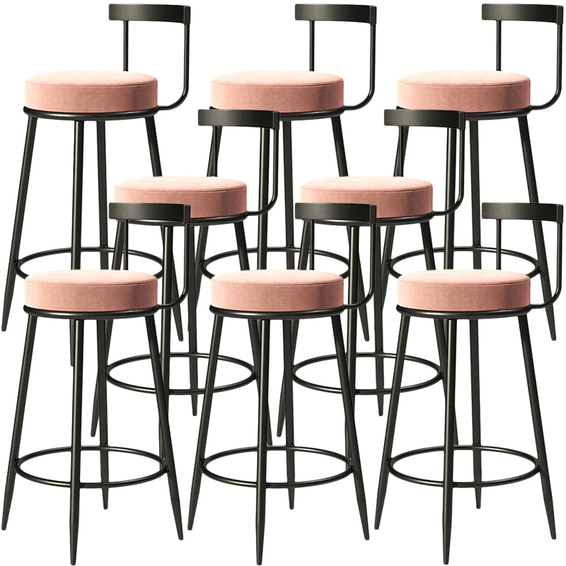 Contemporary Low Back Home Stool Matte Finish Upholstered Bar Stools