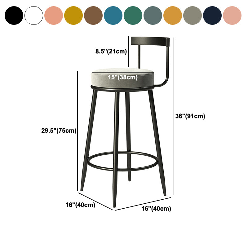 Contemporary Low Back Home Stool Matte Finish Upholstered Bar Stools