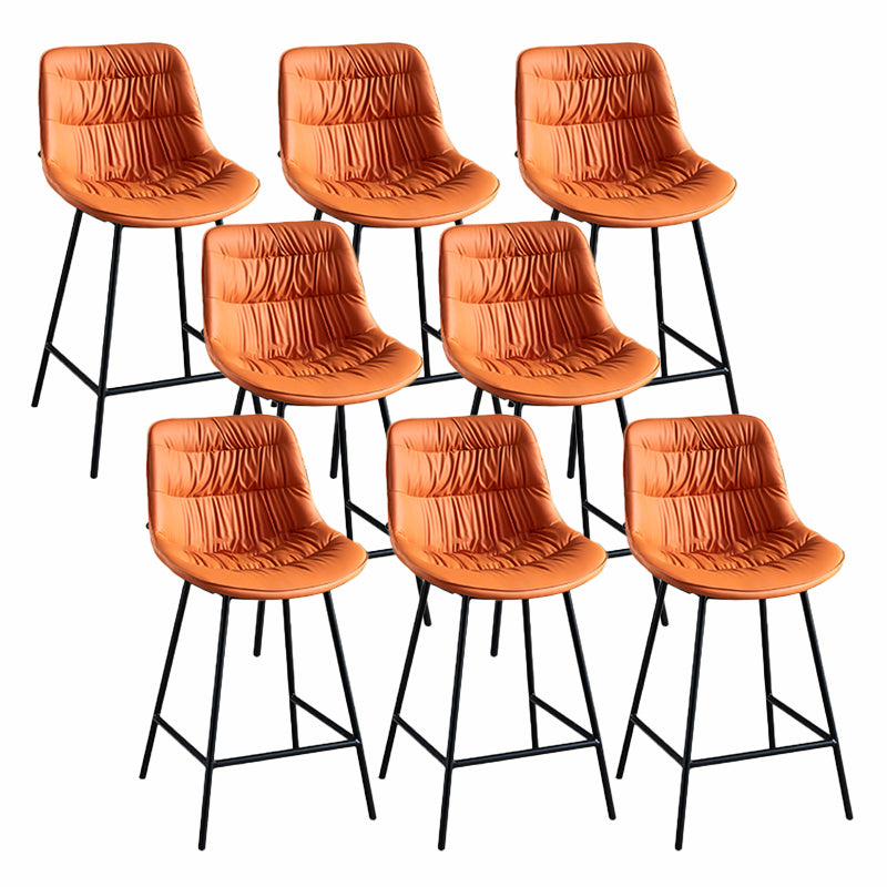 Contemporary Style Bar Stool PU Leather Counter Bar Stool with Metal Legs for Home