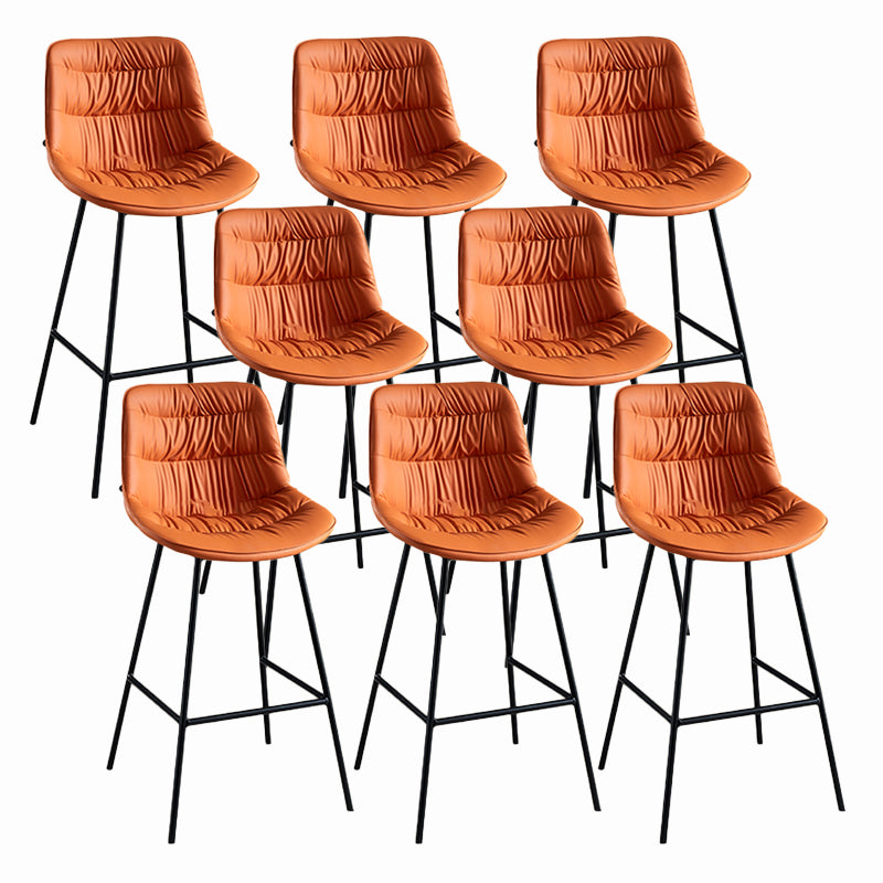 Contemporary Style Bar Stool PU Leather Counter Bar Stool with Metal Legs for Home