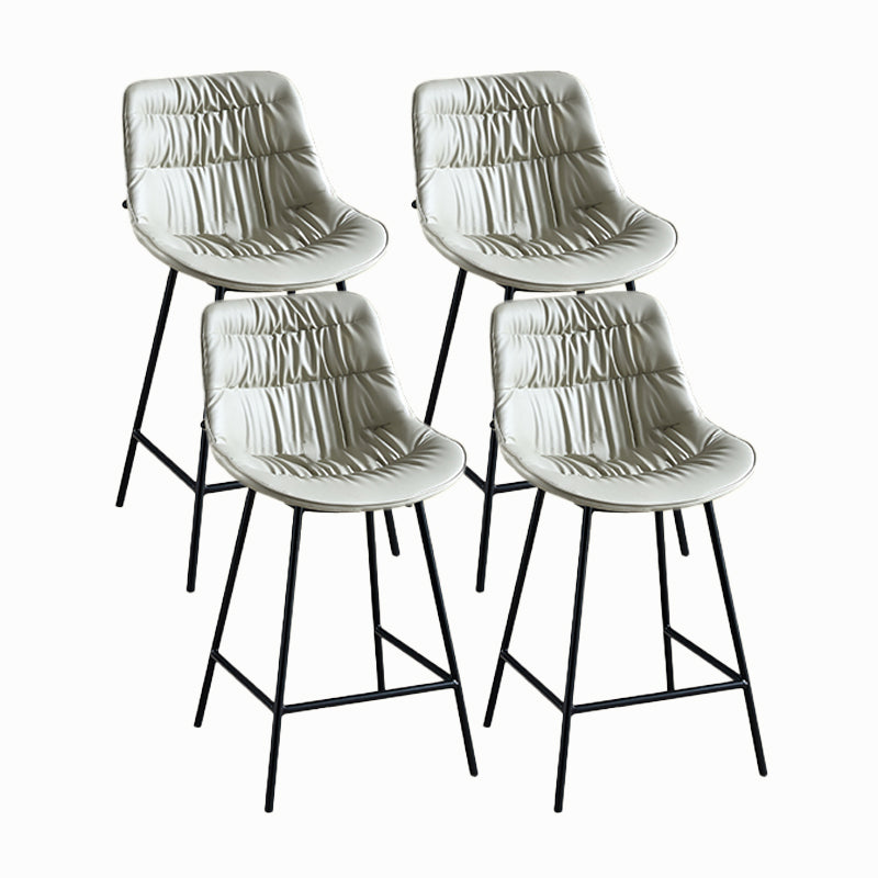 Contemporary Style Bar Stool PU Leather Counter Bar Stool with Metal Legs for Home
