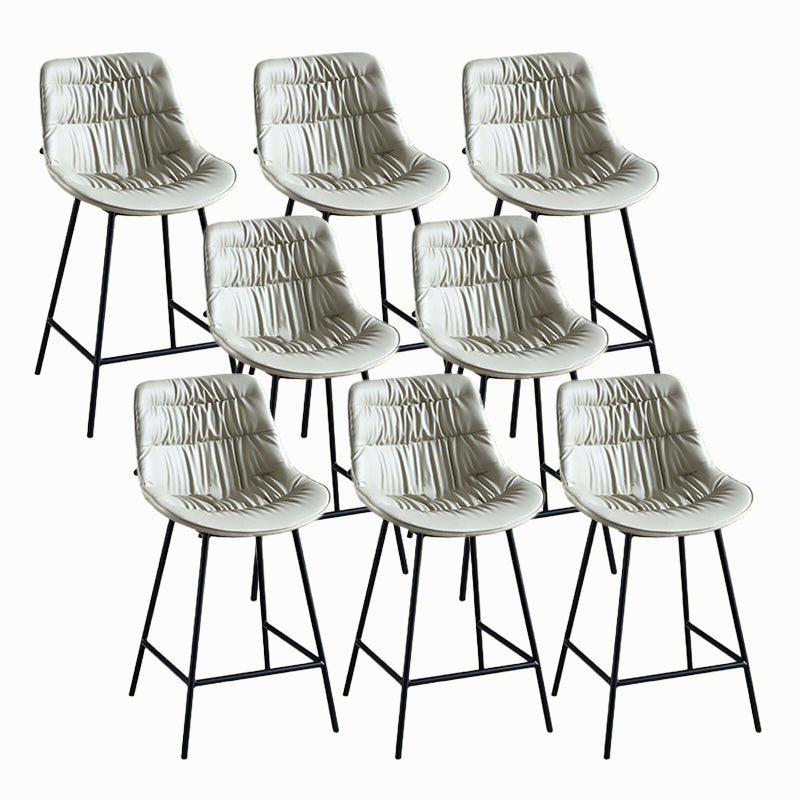 Contemporary Style Bar Stool PU Leather Counter Bar Stool with Metal Legs for Home