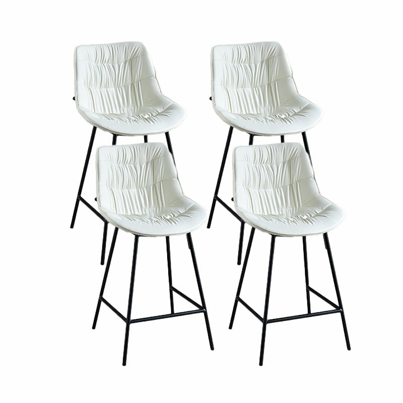 Contemporary Style Bar Stool PU Leather Counter Bar Stool with Metal Legs for Home