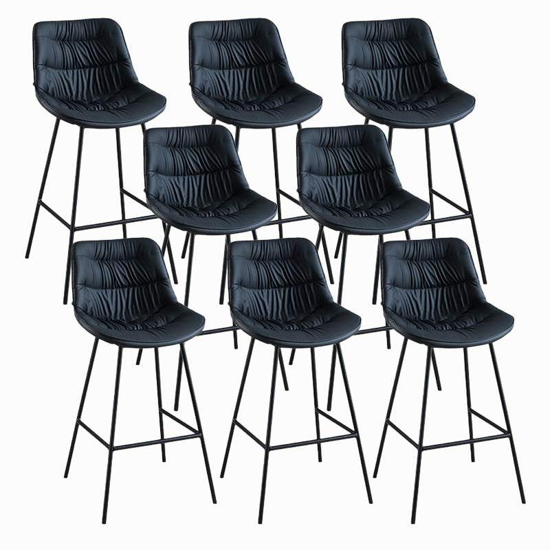 Contemporary Style Bar Stool PU Leather Counter Bar Stool with Metal Legs for Home