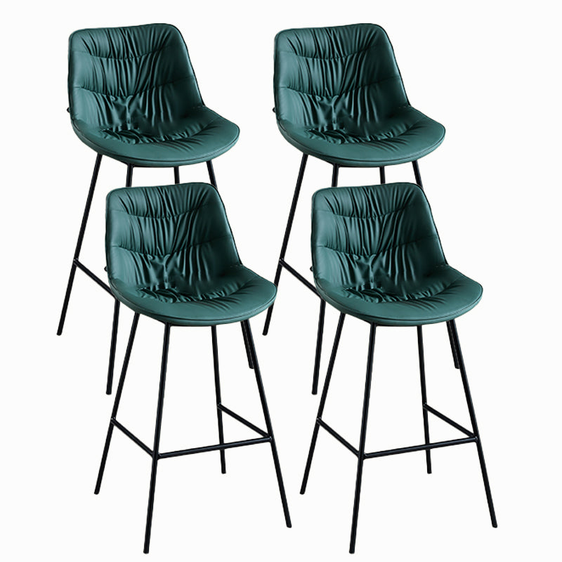Contemporary Style Bar Stool PU Leather Counter Bar Stool with Metal Legs for Home