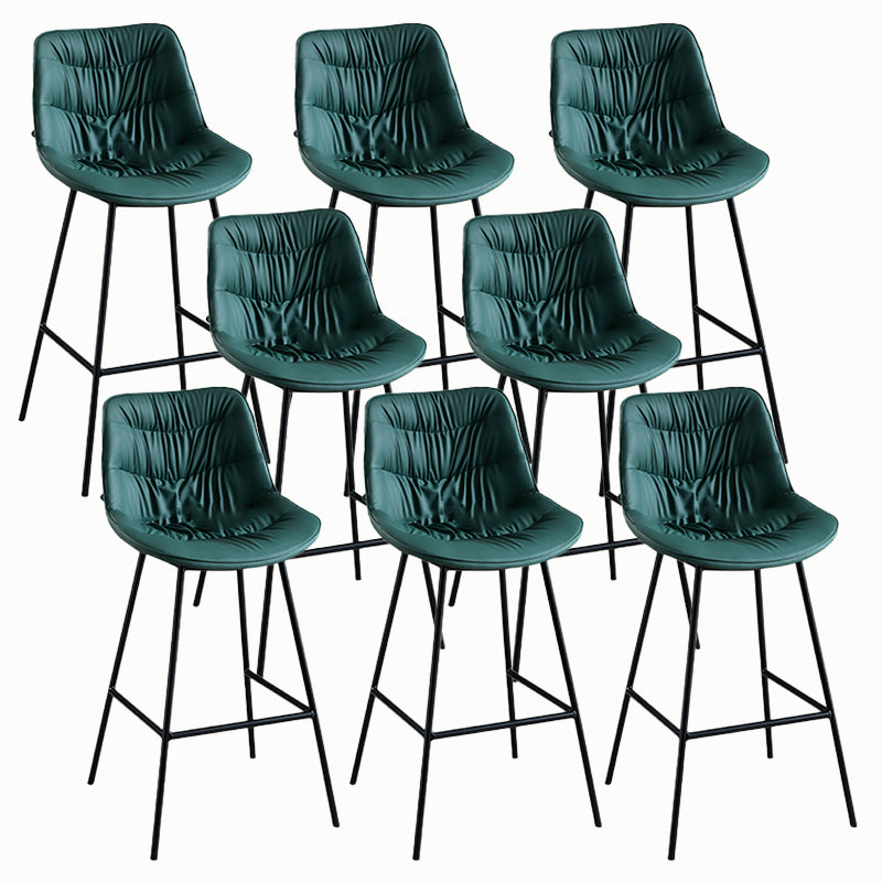 Contemporary Style Bar Stool PU Leather Counter Bar Stool with Metal Legs for Home