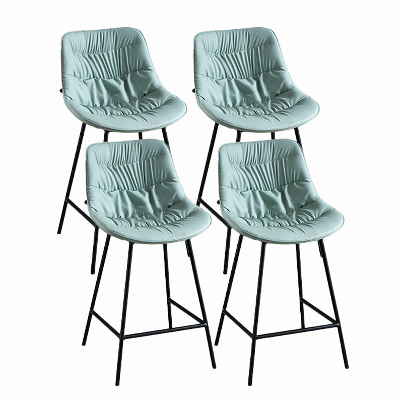 Contemporary Style Bar Stool PU Leather Counter Bar Stool with Metal Legs for Home