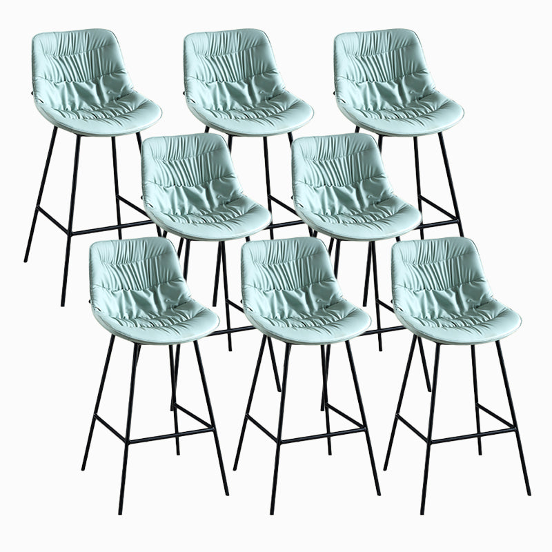 Contemporary Style Bar Stool PU Leather Counter Bar Stool with Metal Legs for Home