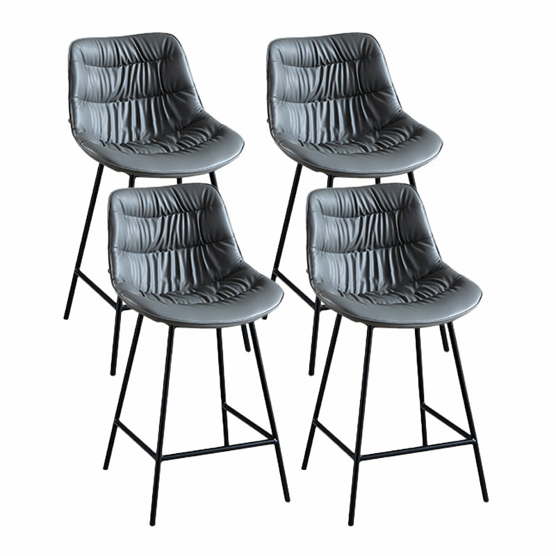 Contemporary Style Bar Stool PU Leather Counter Bar Stool with Metal Legs for Home