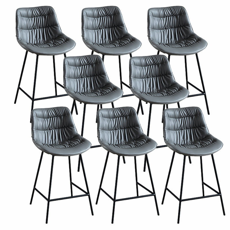 Contemporary Style Bar Stool PU Leather Counter Bar Stool with Metal Legs for Home