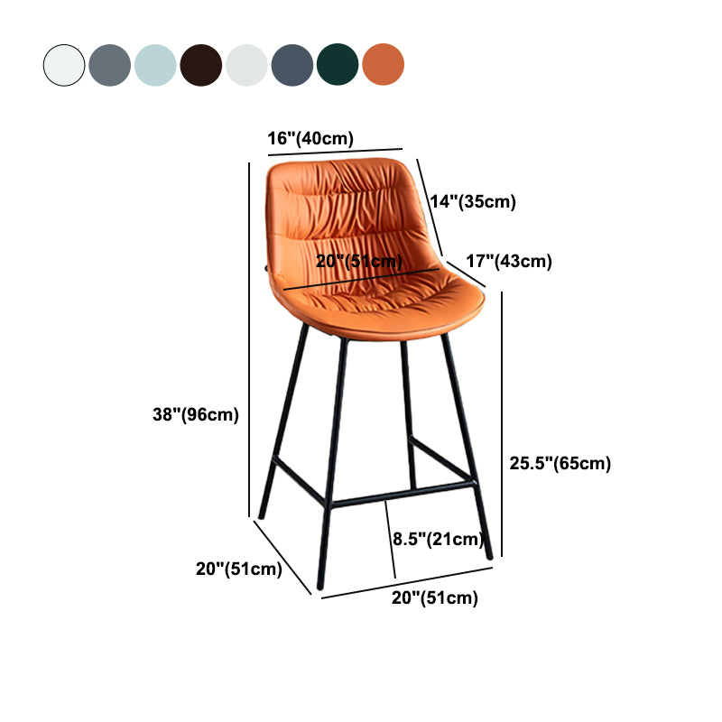 Contemporary Style Bar Stool PU Leather Counter Bar Stool with Metal Legs for Home