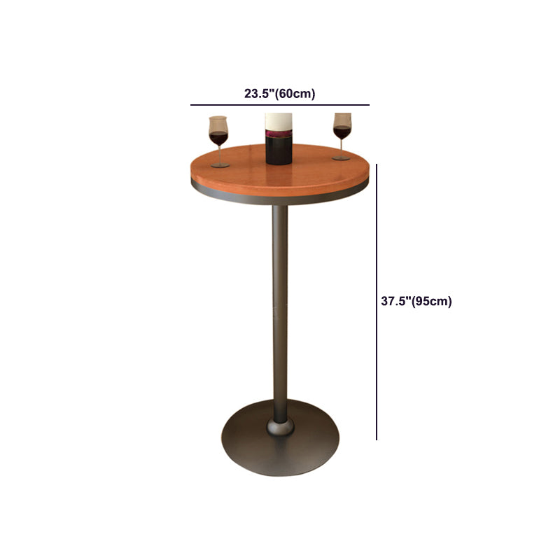 1/3 Pieces Industrial Iron Bar Table Set Round Bistro Set with Pine Wood Top