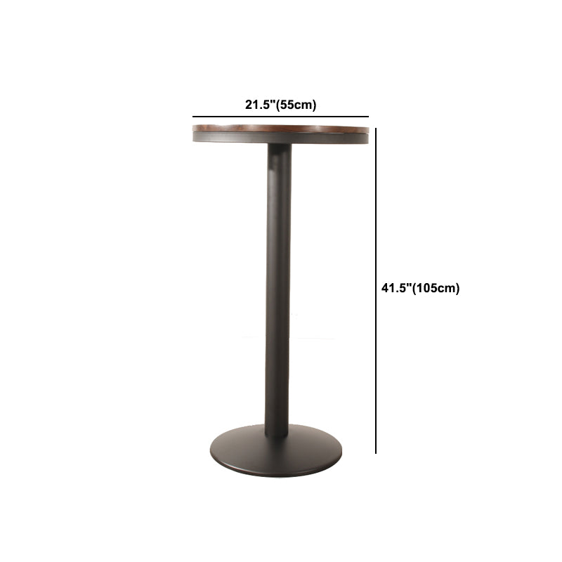 1/3 Pieces Industrial Iron Bistro Set Round Bar Table Set with Pine Wood Top