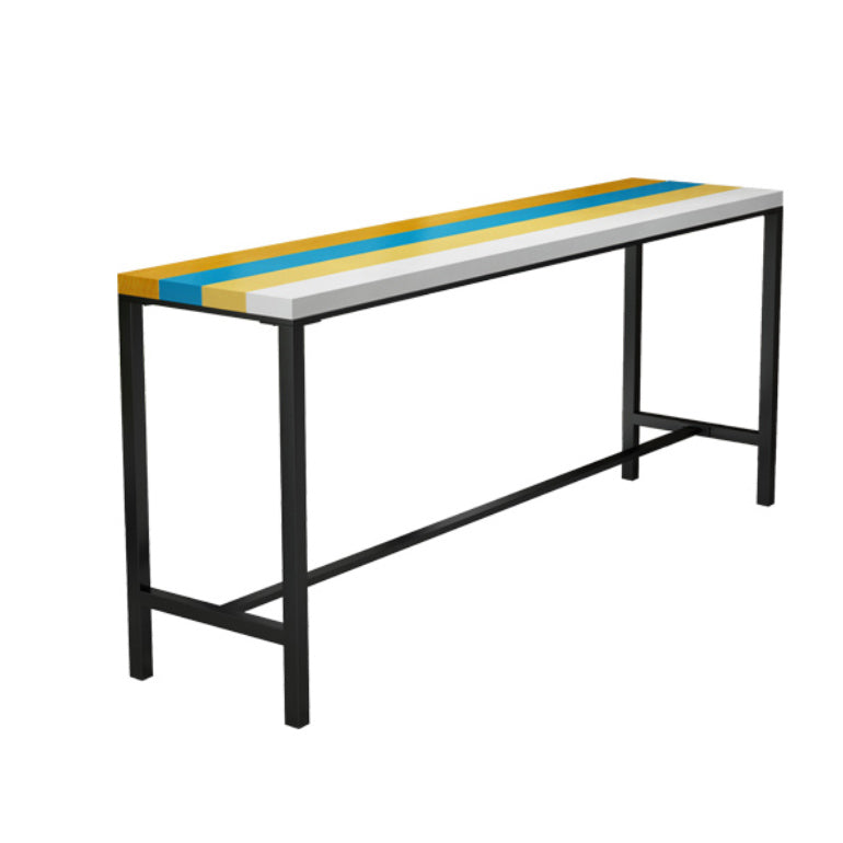 Modern 1/5/9 Pieces Bar Table Set Rectangle Pine Wood Counter Table with Backrest Stools