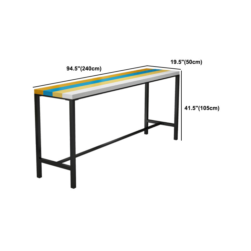 Modern 1/5/9 Pieces Bar Table Set Rectangle Pine Wood Counter Table with Backrest Stools