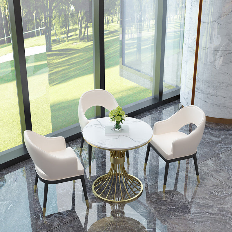 Glam Sintered Stone Dining Table Set 1/2/3/4/5 Pieces Dining Set for Home Use