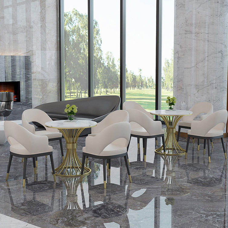 Glam Sintered Stone Dining Table Set 1/2/3/4/5 Pieces Dining Set for Home Use