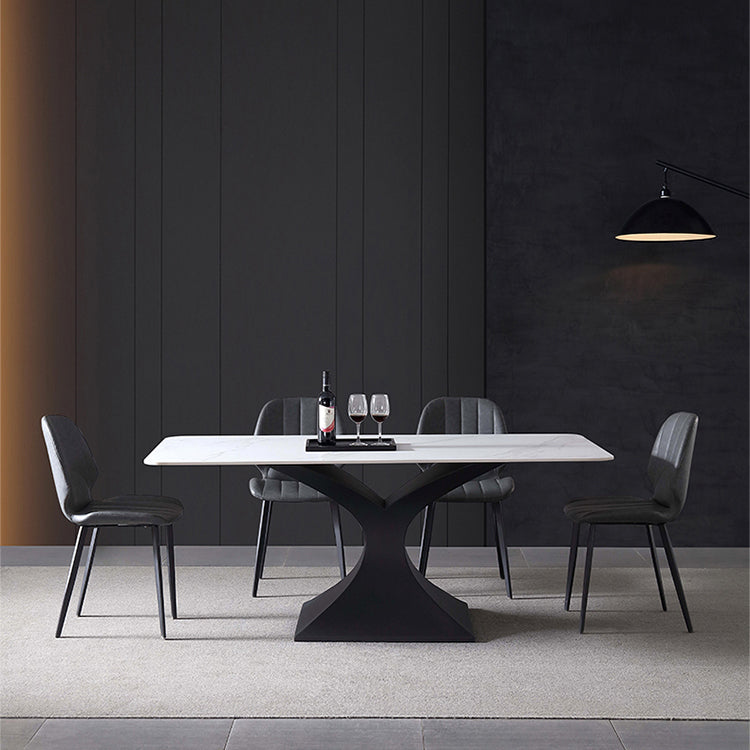 Modern Sintered Stone Top Dining Set Rectangle 1/2/5/7 Pieces Dining Room Table Set