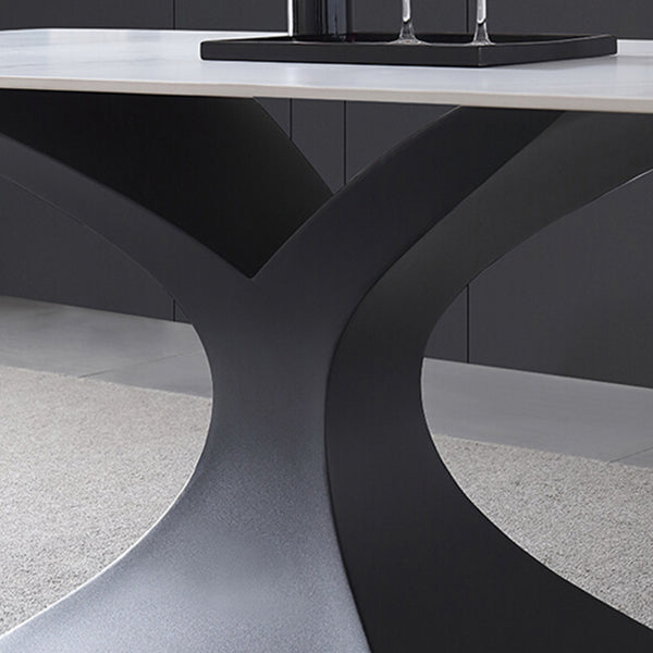 Modern Sintered Stone Top Dining Set Rectangle 1/2/5/7 Pieces Dining Room Table Set