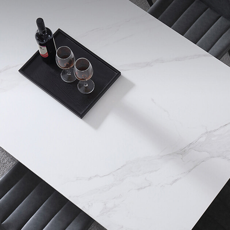 Modern Sintered Stone Top Dining Set Rectangle 1/2/5/7 Pieces Dining Room Table Set