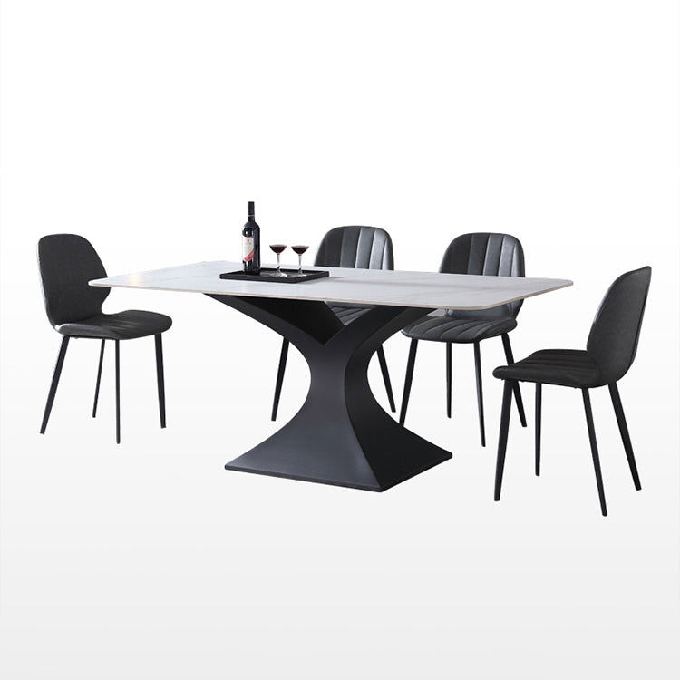Modern Sintered Stone Top Dining Set Rectangle 1/2/5/7 Pieces Dining Room Table Set
