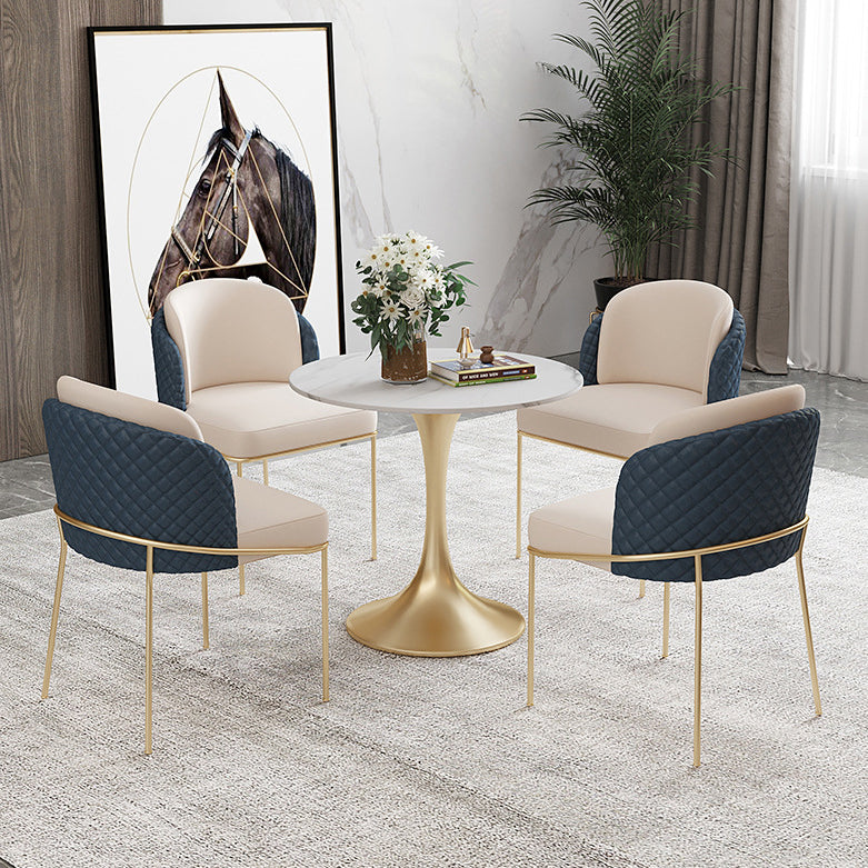 Glam Round Sintered Stone Dining Table Set 1/2/3/4/5 Pieces Dining Set for Home Use
