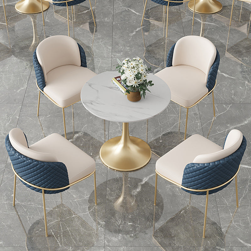 Glam Round Sintered Stone Dining Table Set 1/2/3/4/5 Pieces Dining Set for Home Use