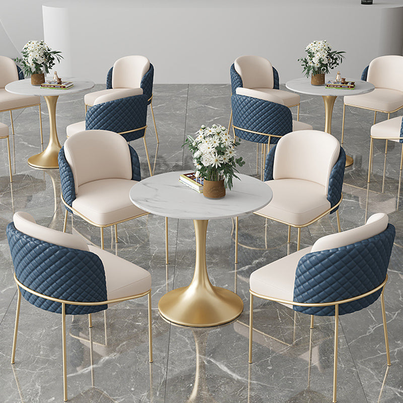 Glam Round Sintered Stone Dining Table Set 1/2/3/4/5 Pieces Dining Set for Home Use