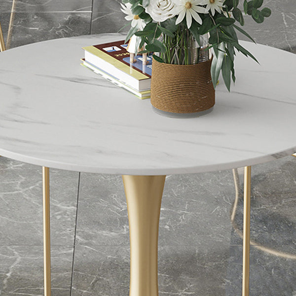 Glam Round Sintered Stone Dining Table Set 1/2/3/4/5 Pieces Dining Set for Home Use