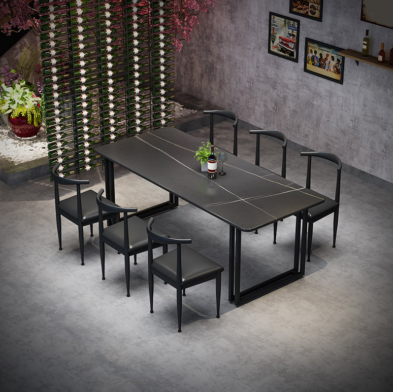 Modern 1/3/7 Pieces Dining Set Rectangle Stone Dining Table for Cafe