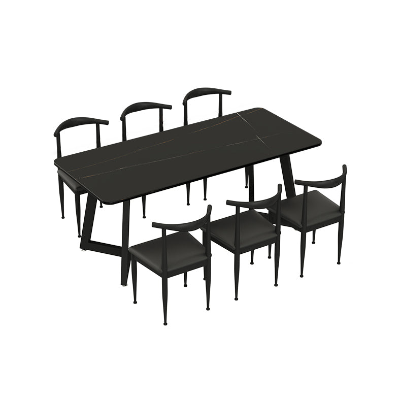 Modern 1/3/7 Pieces Dining Set Rectangle Stone Dining Table for Cafe