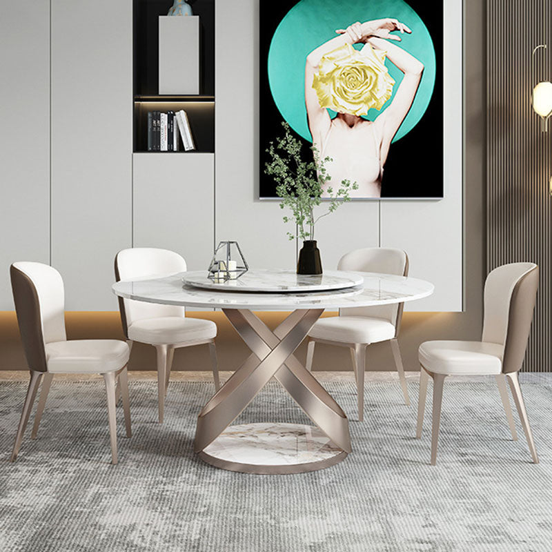Rose Base Pedestal Casual Dining Table Traditional Luxury Round Dining Table