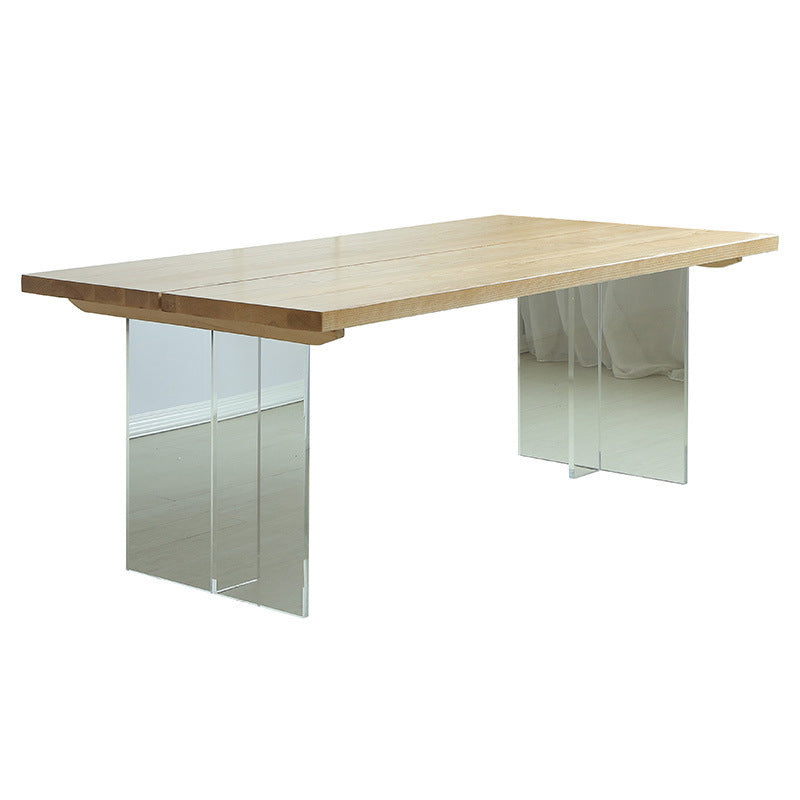 Solid Wood Dining Table Contemporary Style Rectangle Dinette Table for Home Kitchen