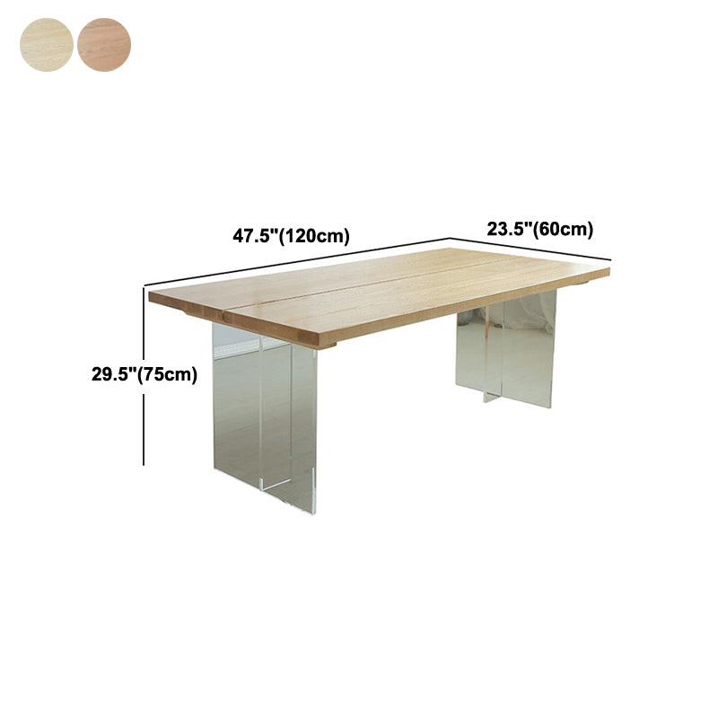 Solid Wood Dining Table Contemporary Style Rectangle Dinette Table for Home Kitchen