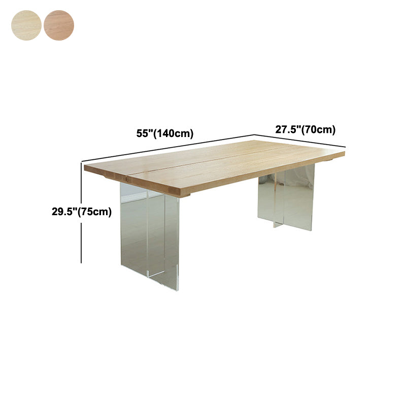 Solid Wood Dining Table Contemporary Style Rectangle Dinette Table for Home Kitchen