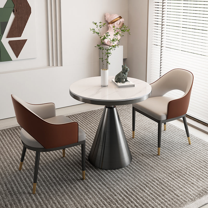 Stone and Steel Dining Site Table Traditional Luxury Round Dining Table