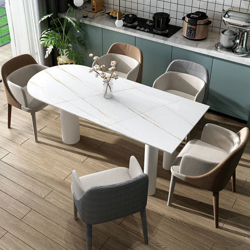 White Dining Table Contemporary Style Dinette Table for Home Kitchen
