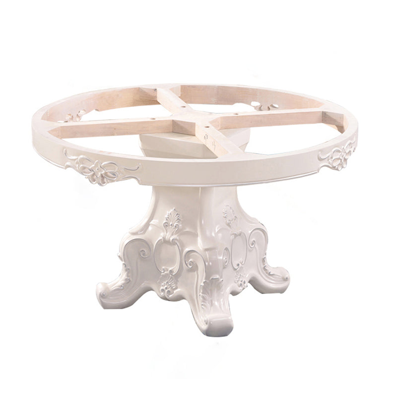 Stone Top Dining Table Round Dining Table with Wood Pedestal Base