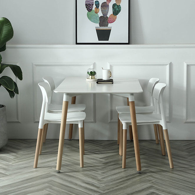 Plastic Dining Chairs Contemporary Open Back Dining Side Furniture in Matte Finish